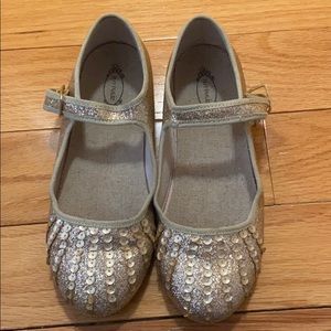 Joyfolie Gold Sequin Girls Mary Janes